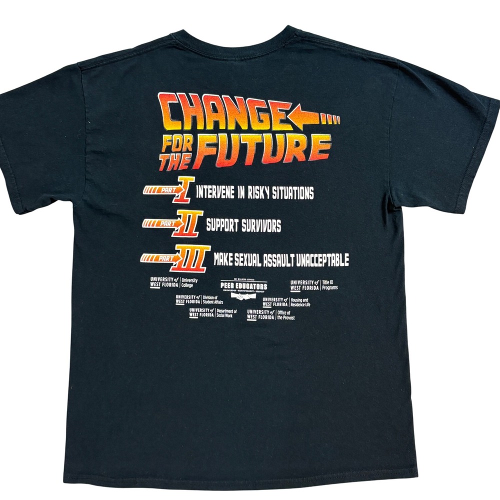 Back to the Future Change For The Future Graphic T Shirt Mens Large Black